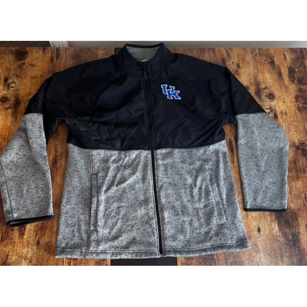 UK Kentucky Wildcats Full Zip Jacket Men's Size Large Black Gray NCAA